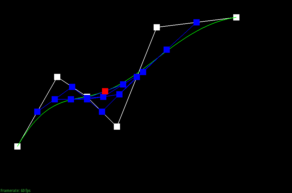 Figure 1.7: Evaluated Bézier Curve.